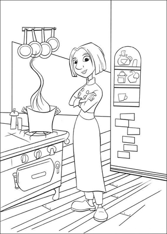 Colette In The Kitchen  Coloring Page